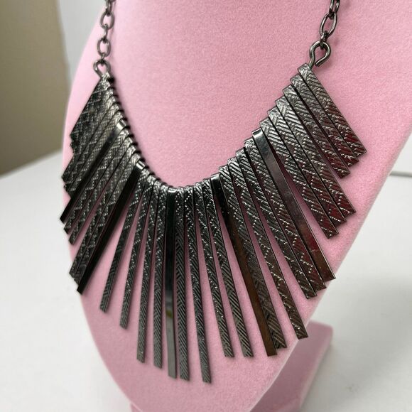 Necklace Bid Style Charcoal Grey Jewelry #567 - Picture 2 of 8